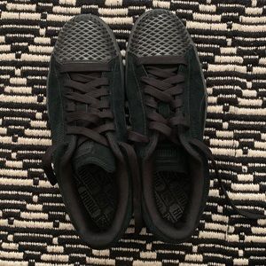 Black Puma with Spiked Shell-toed sneakers